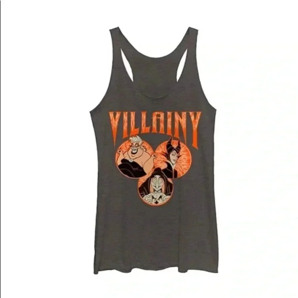 🆕 Disney Villains Macchiato 'Villainy' Circle Racerback Tank S🆕